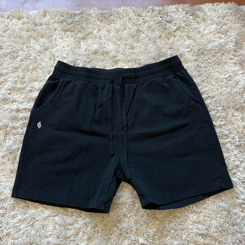 Men’s Soft Cotton Athletic Performance 5” Sweat Shorts Black XL